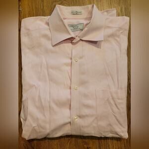 Mens Lorenzo Uomo Regular Fit 34/35 Baby Pink Long Sleeve Dress Shirt.